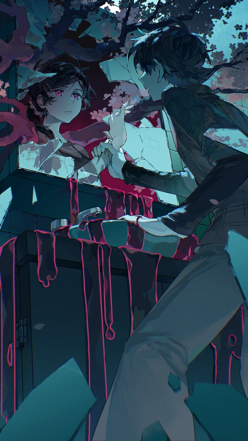 ashley graves and andrew graves (the coffin of andy and leyley) drawn by basilcopperhand