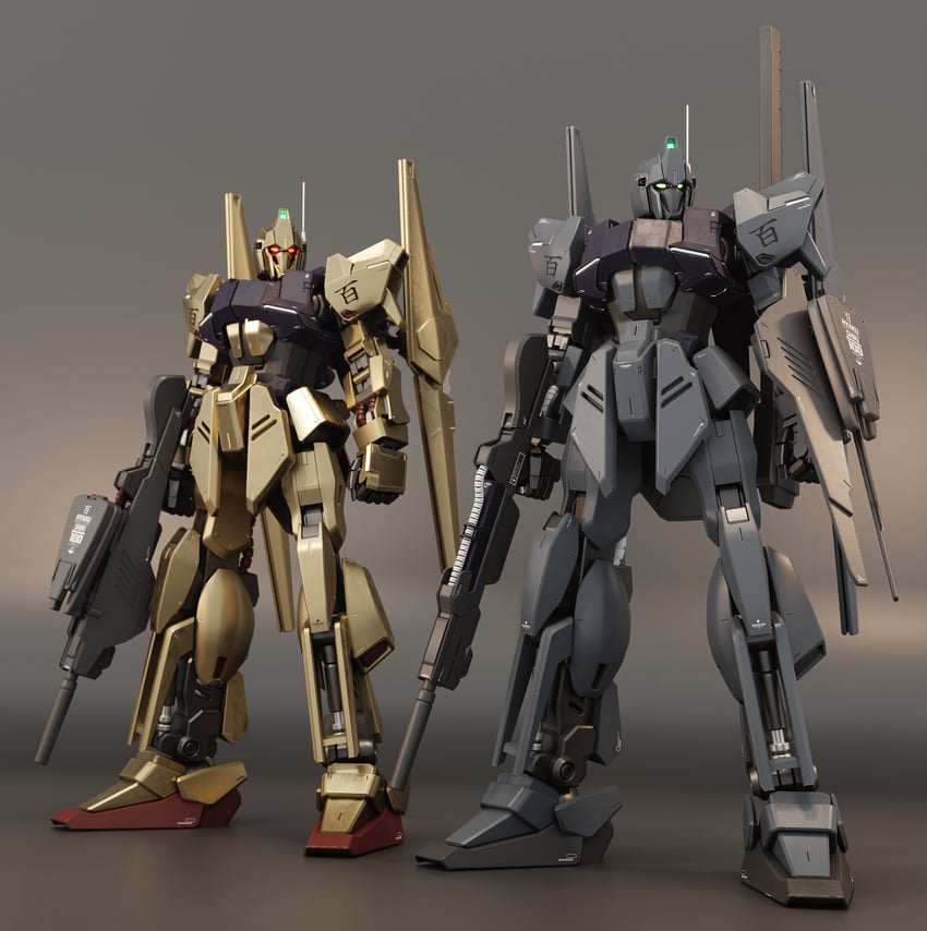 hyaku shiki (gundam and 1 more) drawn by mjeff