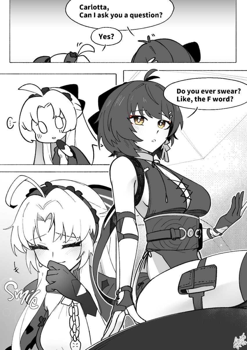 rover, female rover, and carlotta (wuthering waves) drawn by starblame