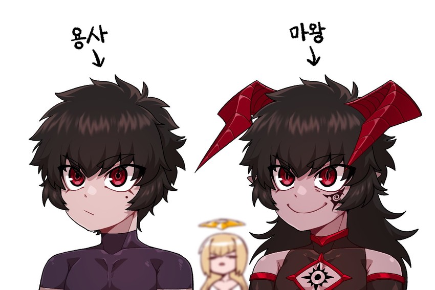 demon king and sera (original) drawn by in_(ain)
