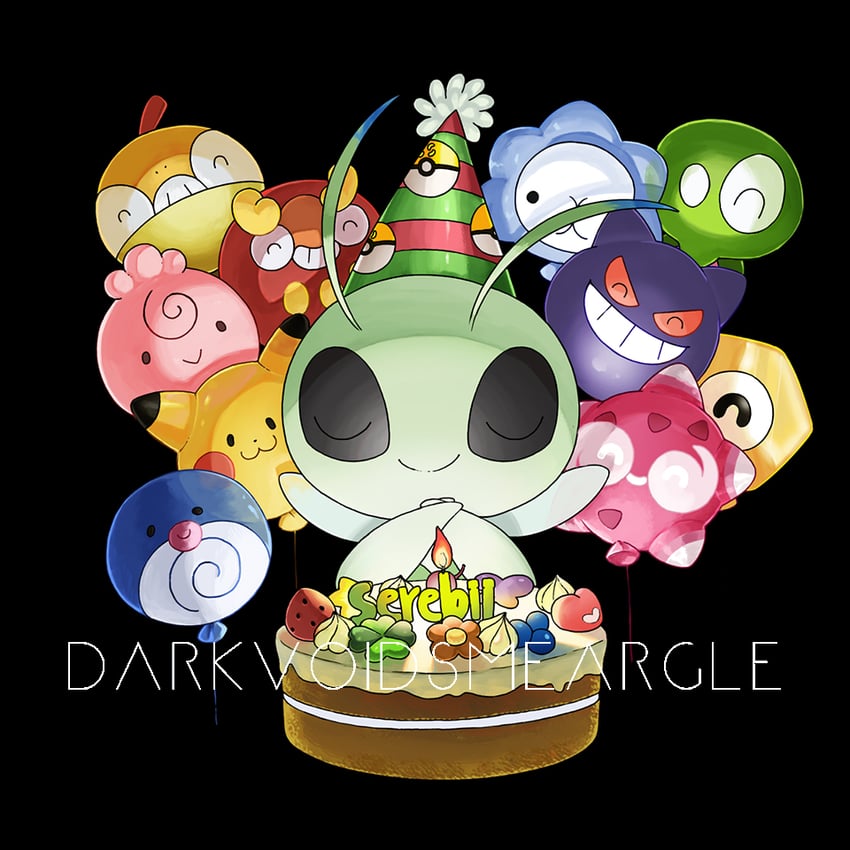 pikachu, gengar, celebi, snom, poliwag, and 7 more (pokemon) drawn by darkvoiddoble