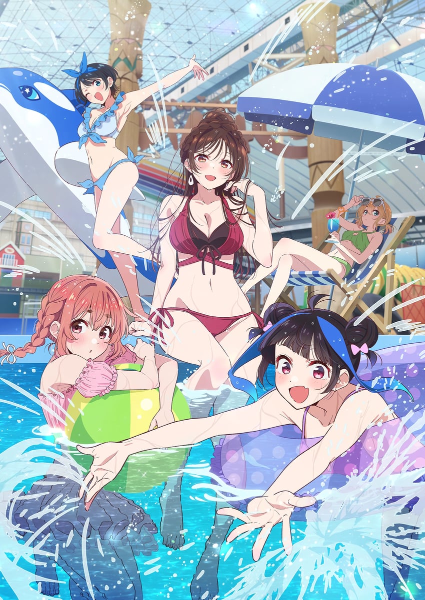 mizuhara chizuru, sarashina ruka, nanami mami, sakurasawa sumi, and yaemori mini (kanojo okarishimasu) drawn by hirayama_kanna