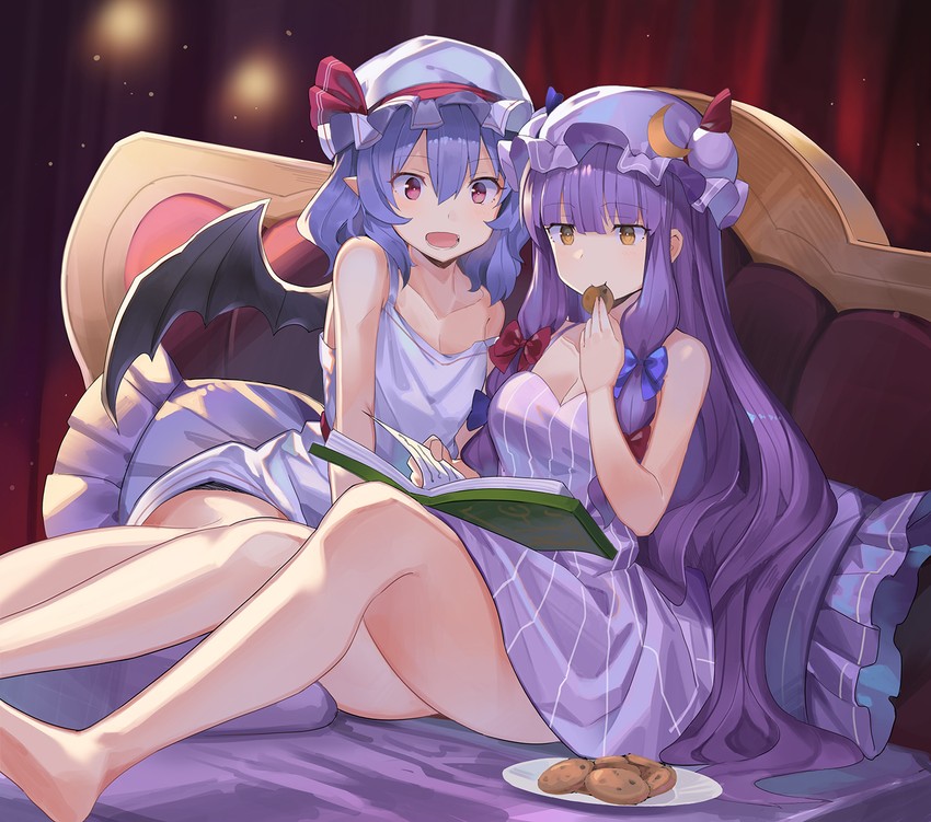 remilia scarlet and patchouli knowledge (touhou) drawn by falken_(yutozin)