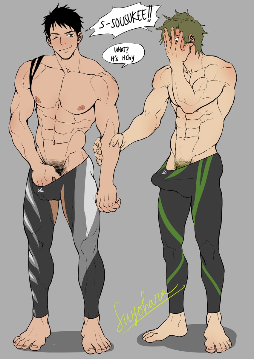 tachibana makoto and yamazaki sousuke (free! and 1 more) drawn by suyohara