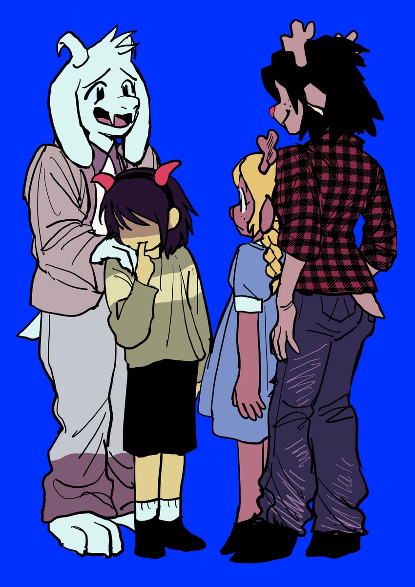 kris, noelle holiday, asriel dreemurr, and december holiday (deltarune) drawn by uranagi_(uranaginasi)