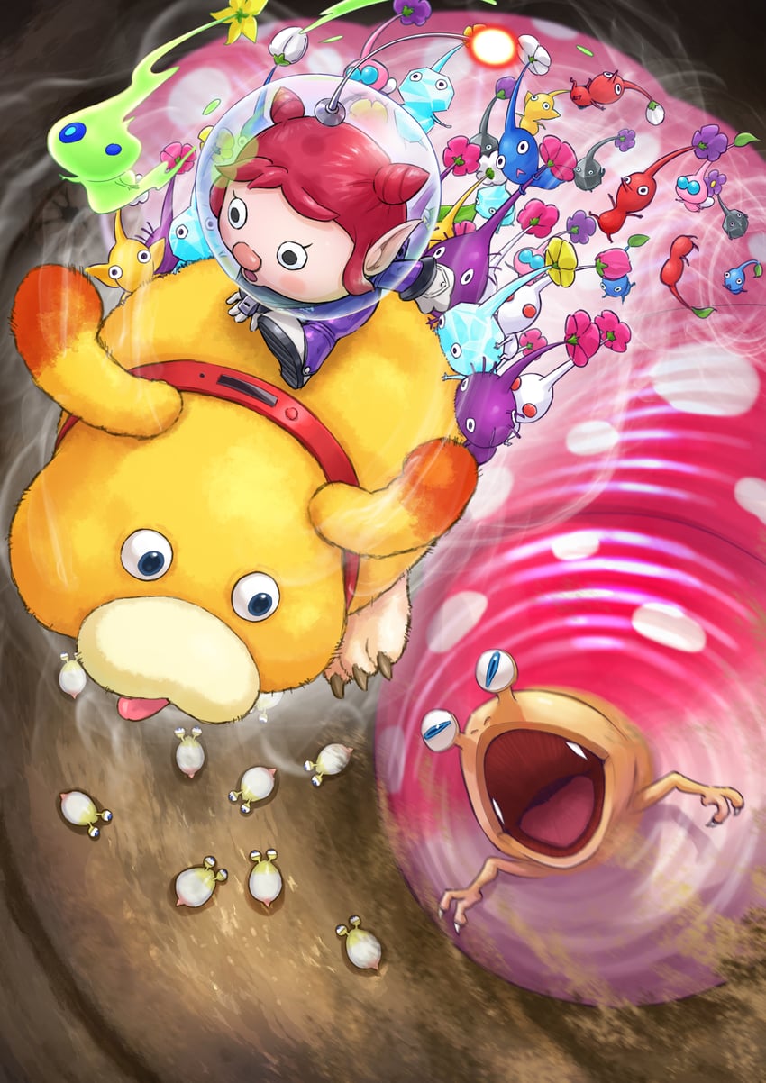 red pikmin, yellow pikmin, blue pikmin, purple pikmin, white pikmin, and 8 more (pikmin and 1 more) drawn by itou_shin'ichi