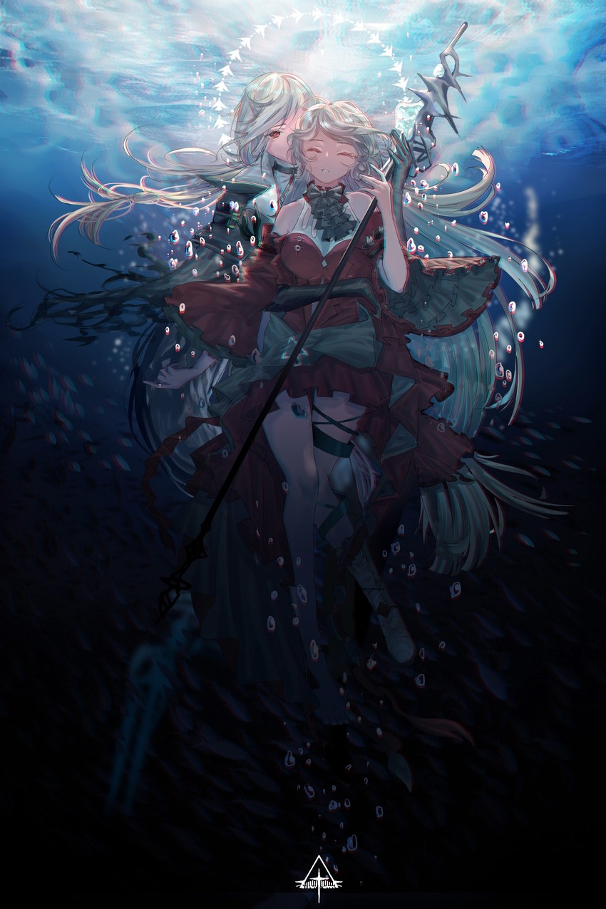 skadi, skadi the corrupting heart, and gladiia (arknights) drawn by disanfangfanyongxing