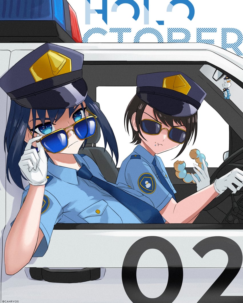 ouro kronii and oozora subaru (hololive and 1 more) drawn by cahryos