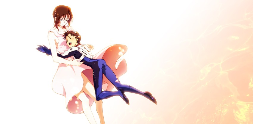 ikari shinji and ikari yui (neon genesis evangelion) drawn by hanako_(ohanabana)