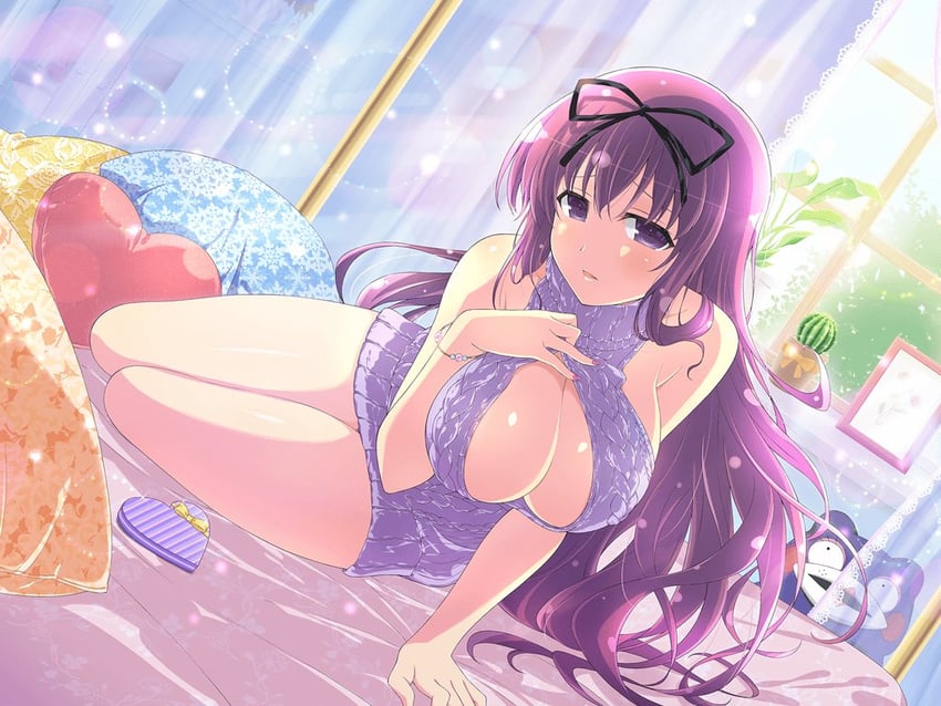 murasaki and bebe-tan (senran kagura and 1 more) drawn by yaegashi_nan
