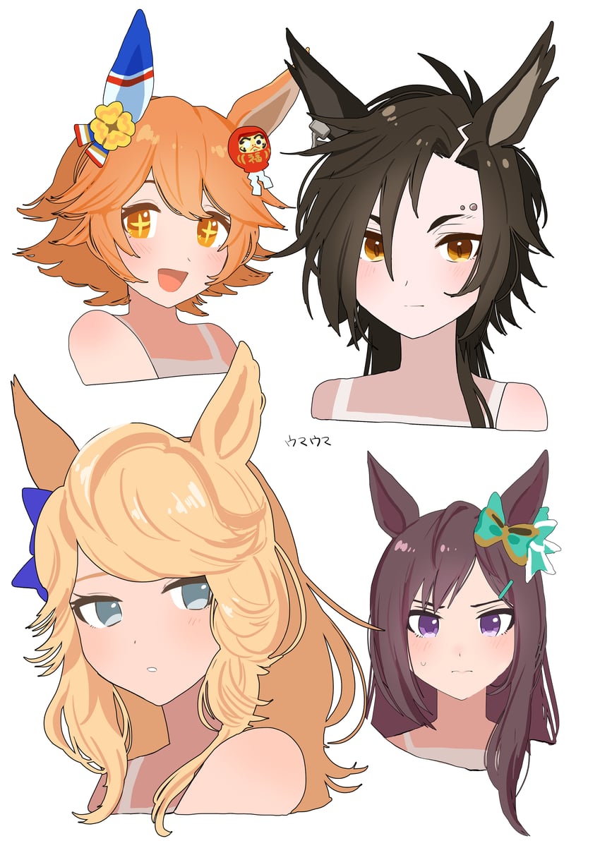 matikanefukukitaru, mejiro dober, air shakur, and gold city (umamusume) drawn by samedonburi