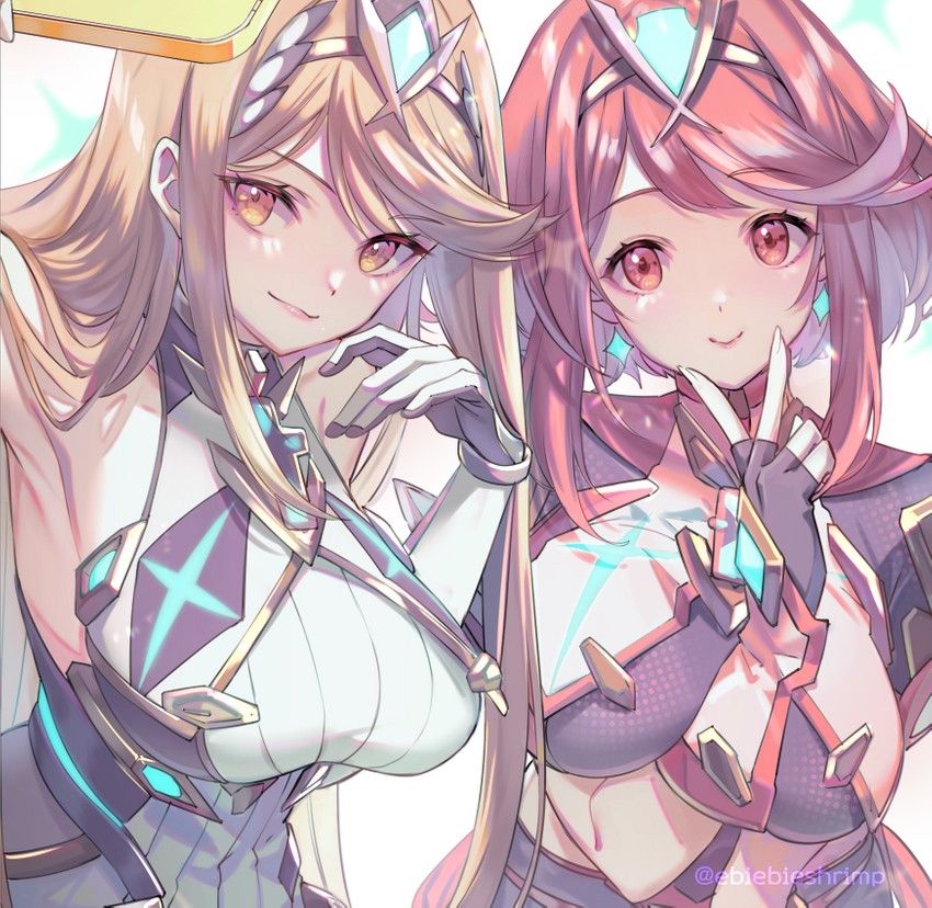 pyra and mythra (xenoblade chronicles and 2 more) drawn by shuri_(84k)