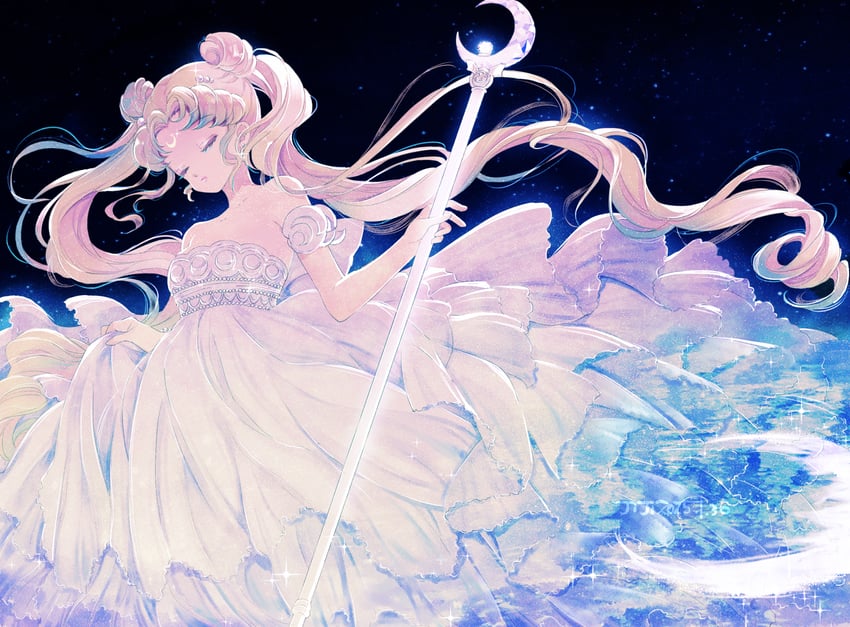 tsukino usagi and princess serenity (bishoujo senshi sailor moon) drawn by saki_(hxaxcxk)