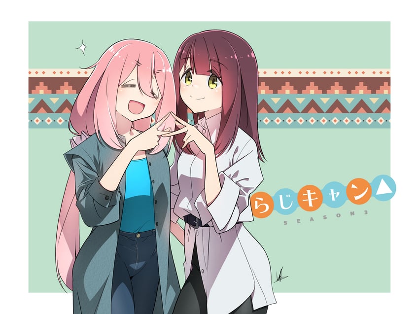 kagamihara nadeshiko and toki ayano (yurucamp) drawn by yas_(yosiyasuyasu)