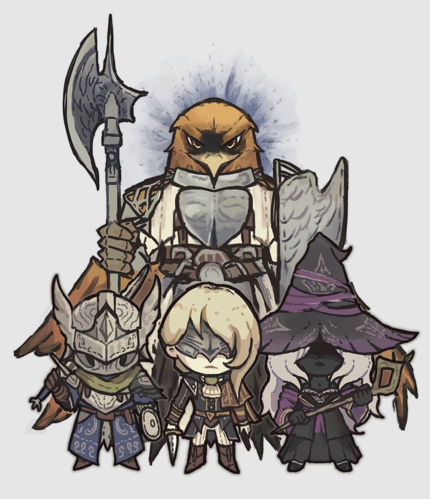 recluse, duchess, wylder, and guardian (elden ring and 1 more) drawn by kinomoru