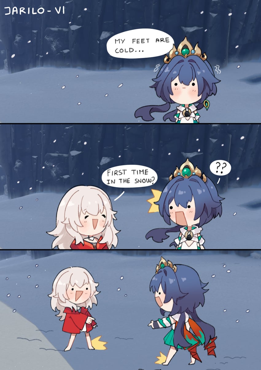 yunli and clara (honkai and 1 more) drawn by nya_deko