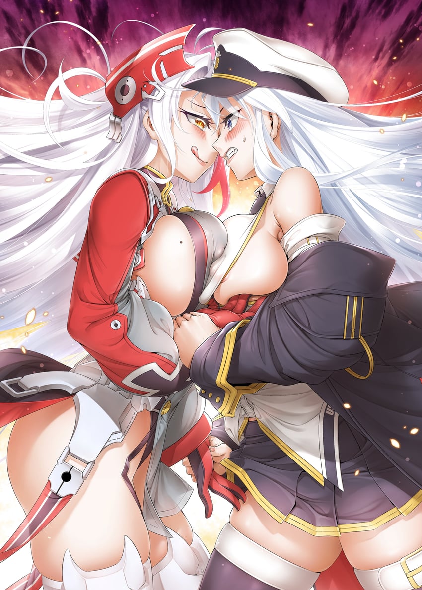 prinz eugen and enterprise (azur lane) drawn by kineluchs and kore_(korewa13th)