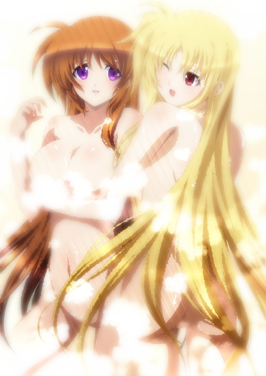 fate testarossa and takamachi nanoha (lyrical nanoha and 1 more) drawn by ka2