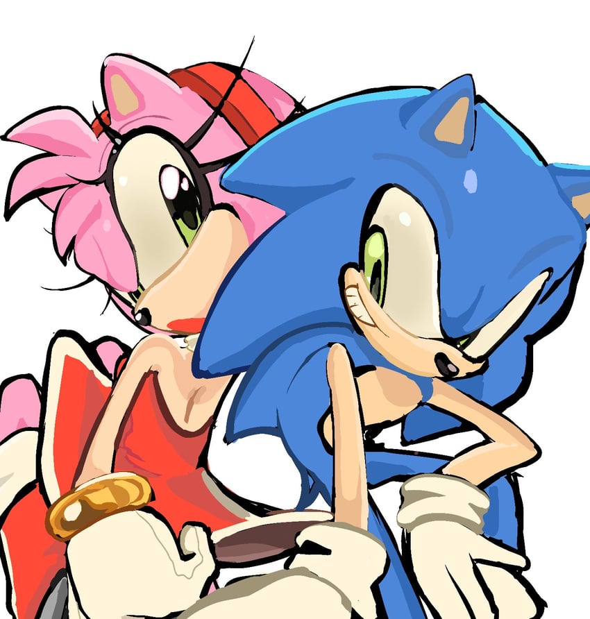 sonic the hedgehog and amy rose (sonic) drawn by i3lessings