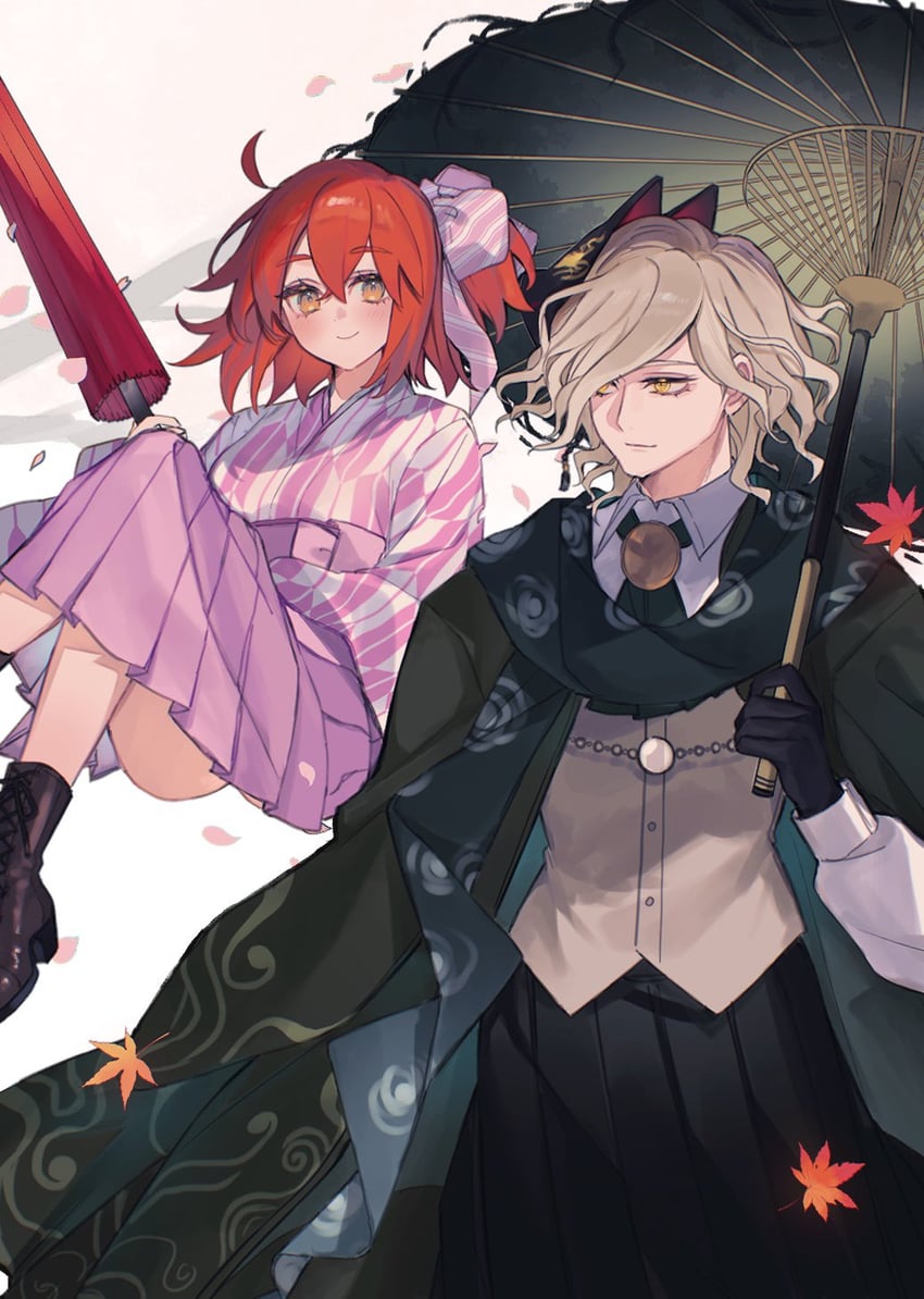 fujimaru ritsuka and edmond dantes (fate and 1 more) drawn by uxco0