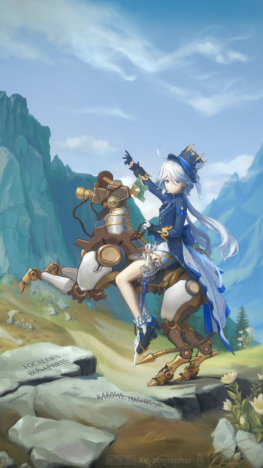 furina (genshin impact and 1 more) drawn by ti_hai_diao_yu