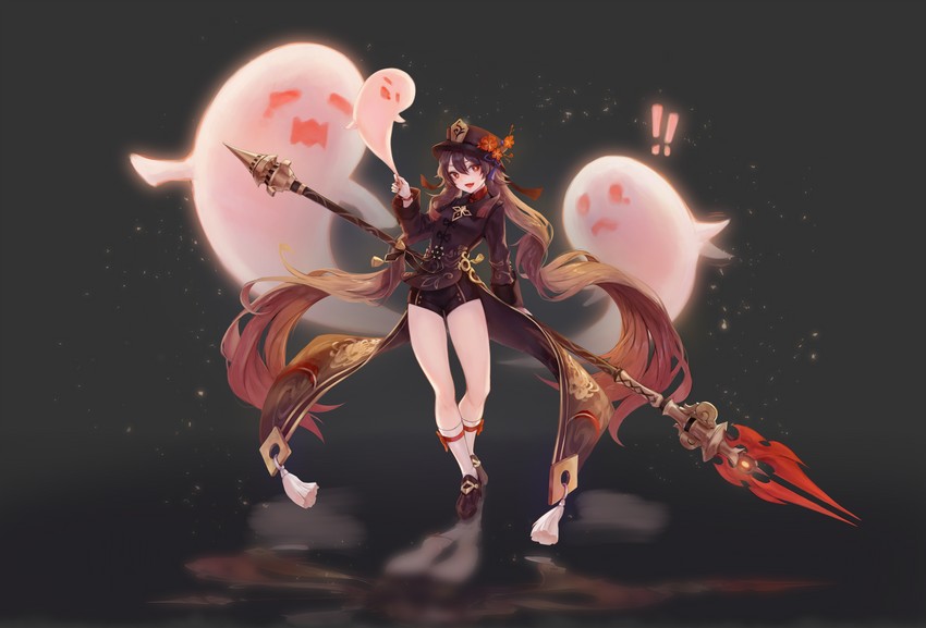hu tao and boo tao (genshin impact) drawn by leviathan_(hikinito0902)