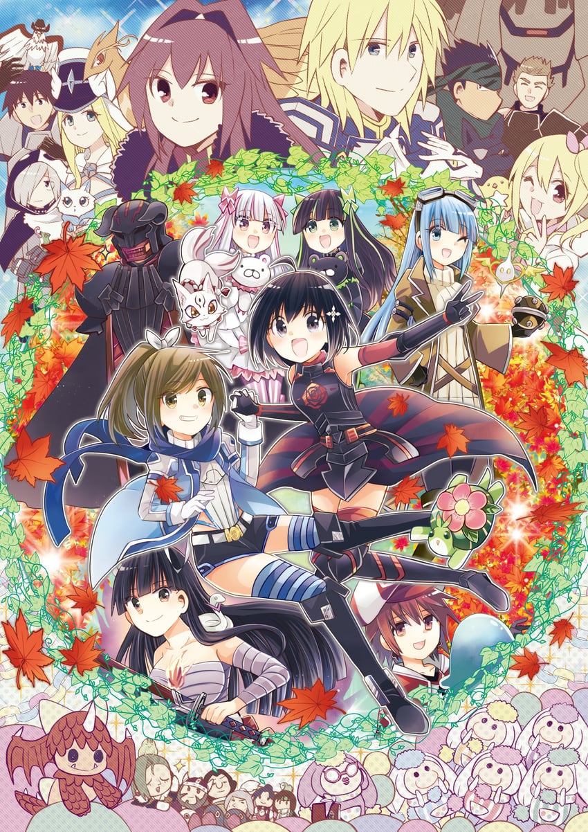 maple, sally, may, yui, kasumi, and 29 more (itai no wa iya nano de bougyoryoku ni kyokufuri shitai to omoimasu) drawn by oimoto_jirou