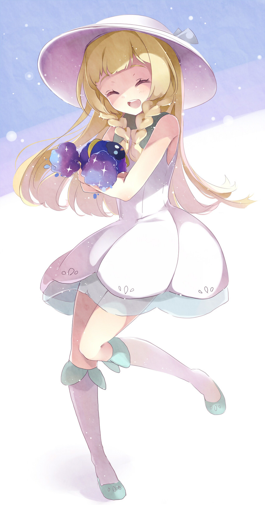 lillie and cosmog (pokemon and 1 more) drawn by puracotte