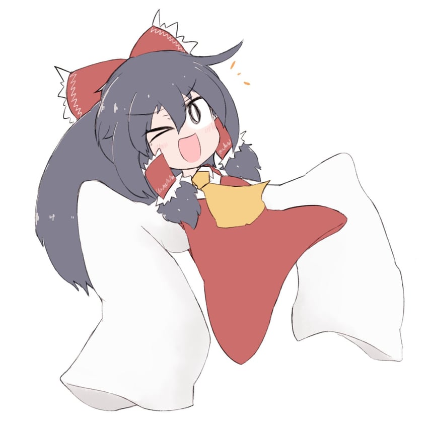 hakurei reimu and hotaruda (touhou and 1 more) drawn by anoponp