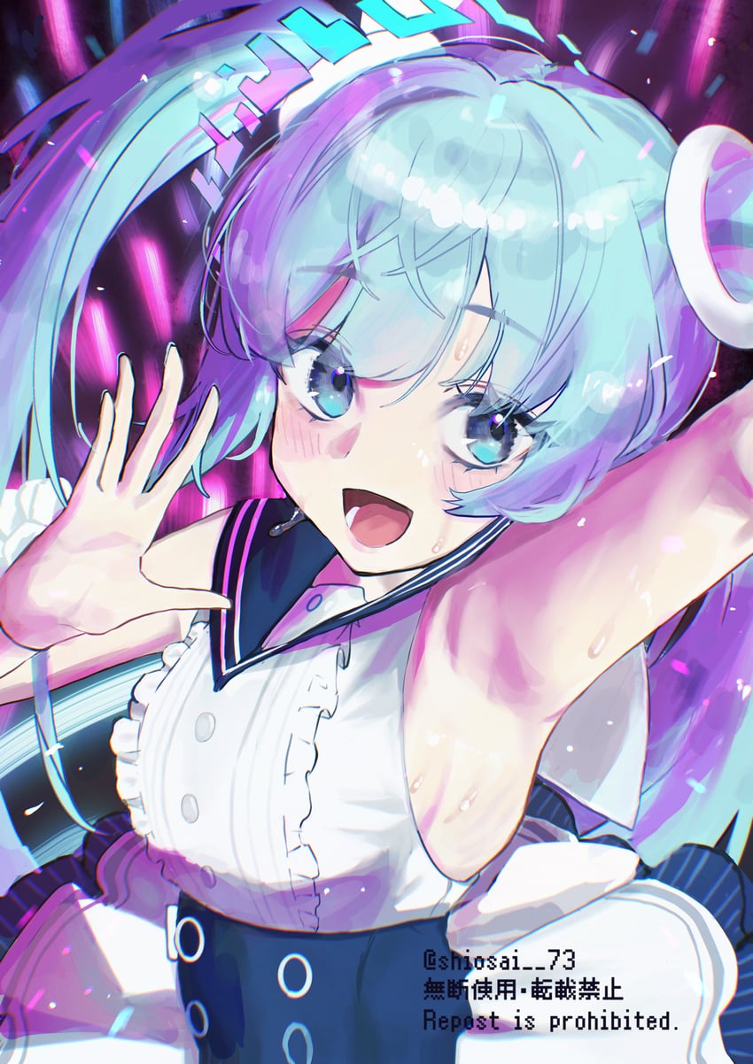 hatsune miku (blue archive and 1 more) drawn by shiosai_73