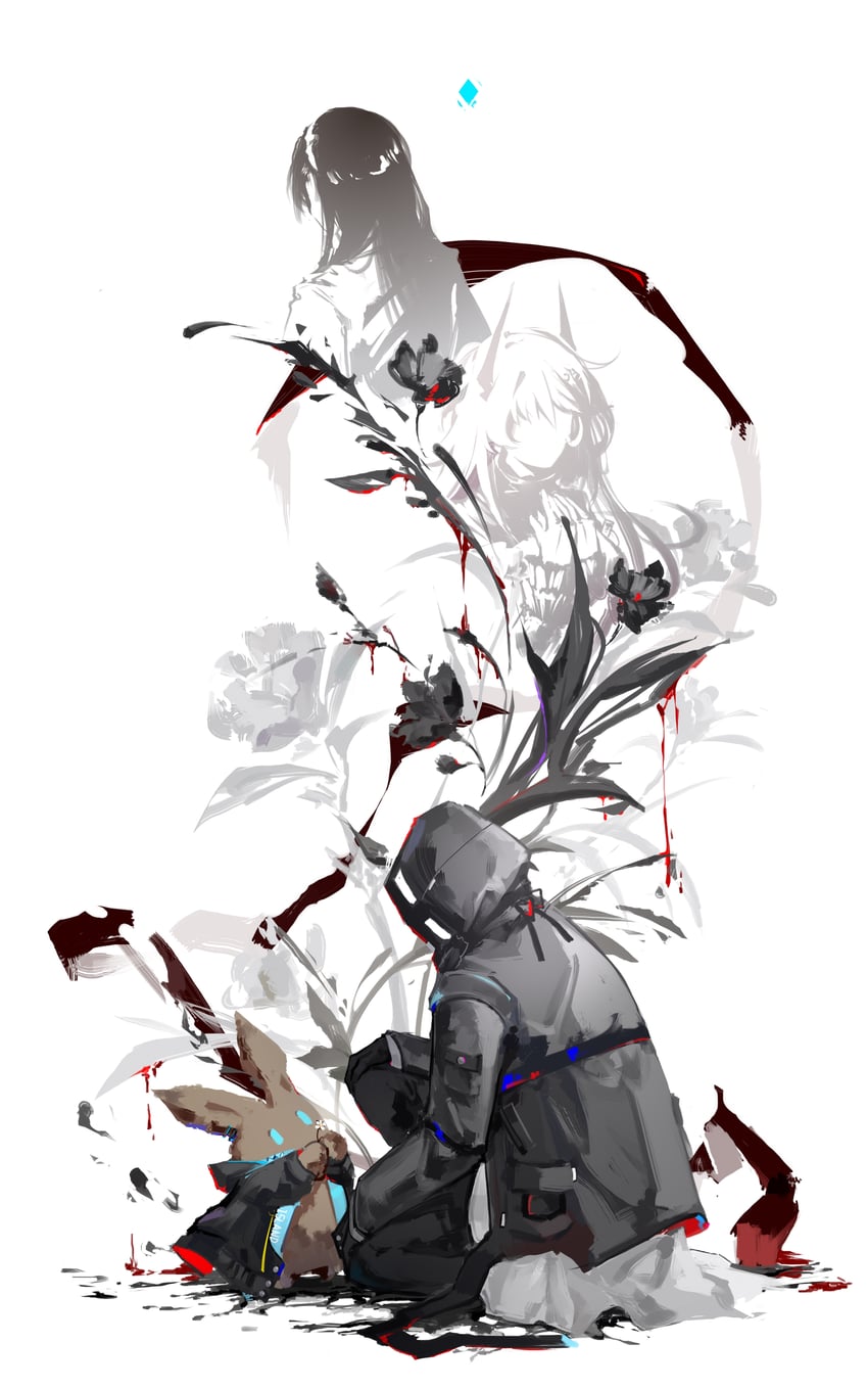 doctor, amiya, theresa, and priestess (arknights) drawn by dongsheng