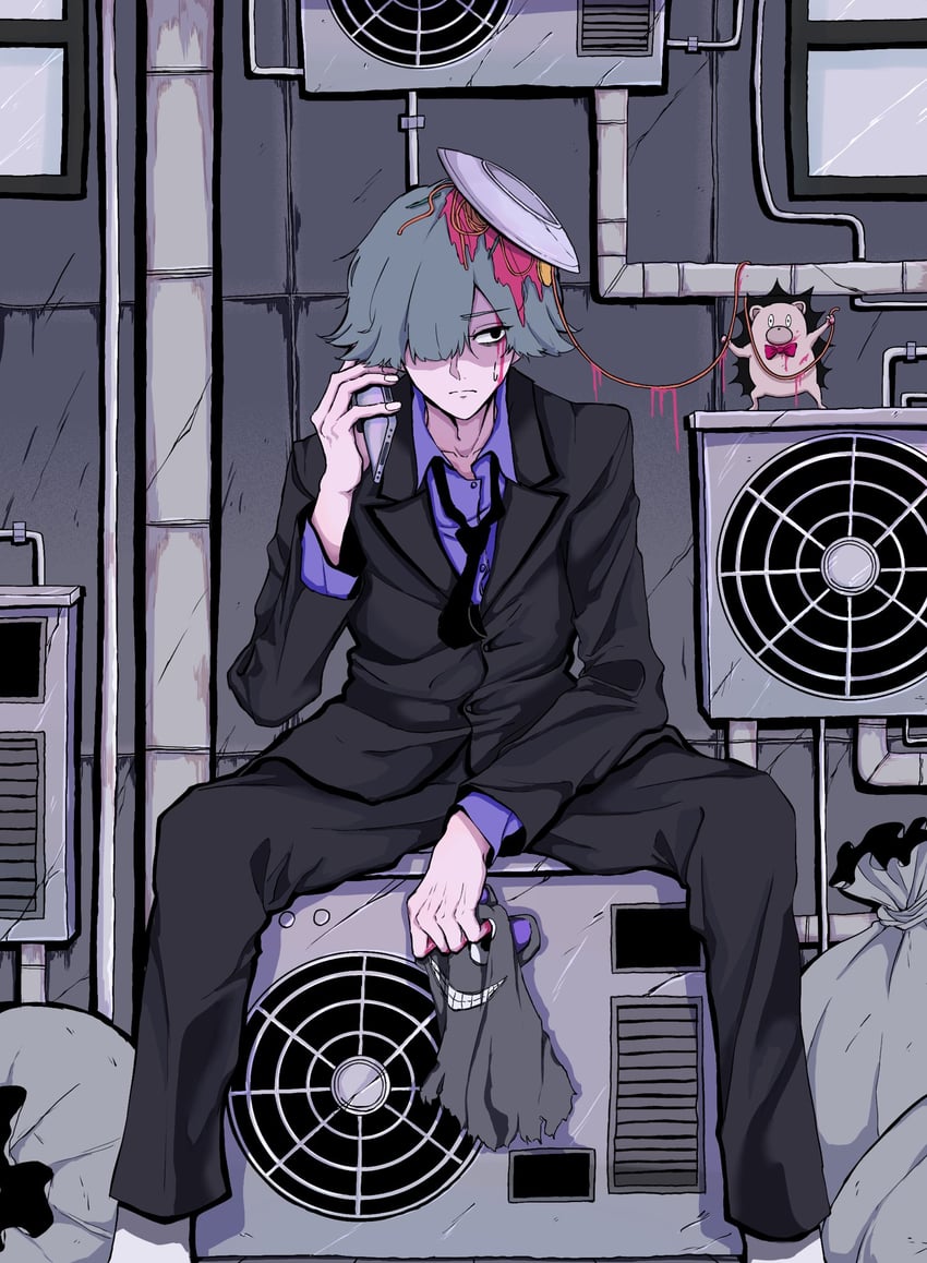 uniguri and gray-kun (zutto mayonaka de ii no ni and 1 more) drawn by enen0229