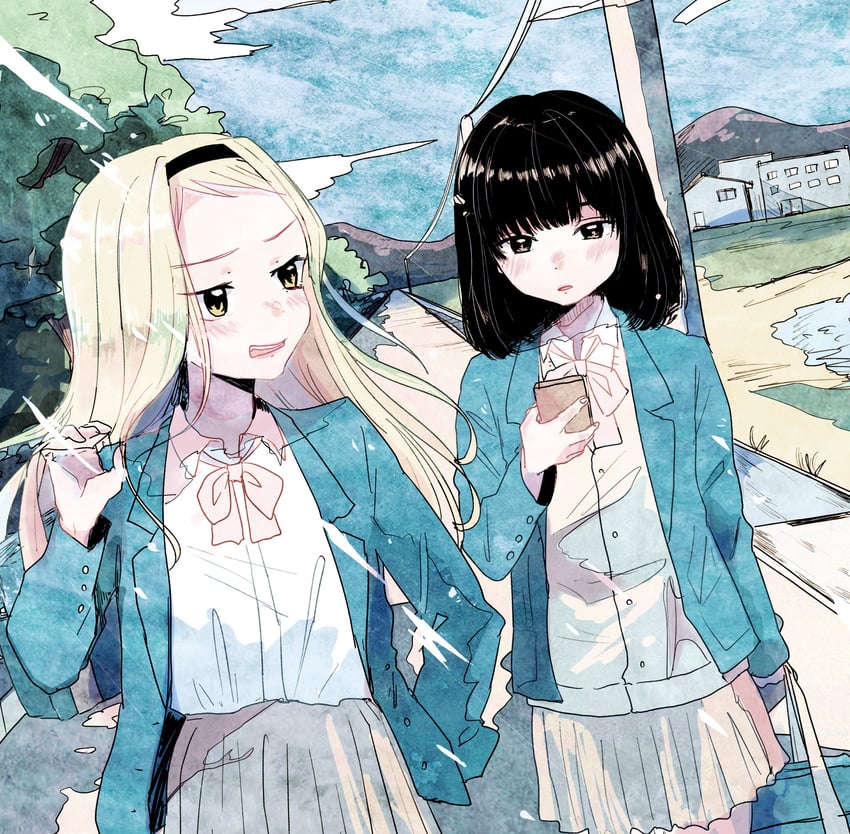 kuze shizuka and kirarazaka marina (takopii no genzai) drawn by 2525bluevivi
