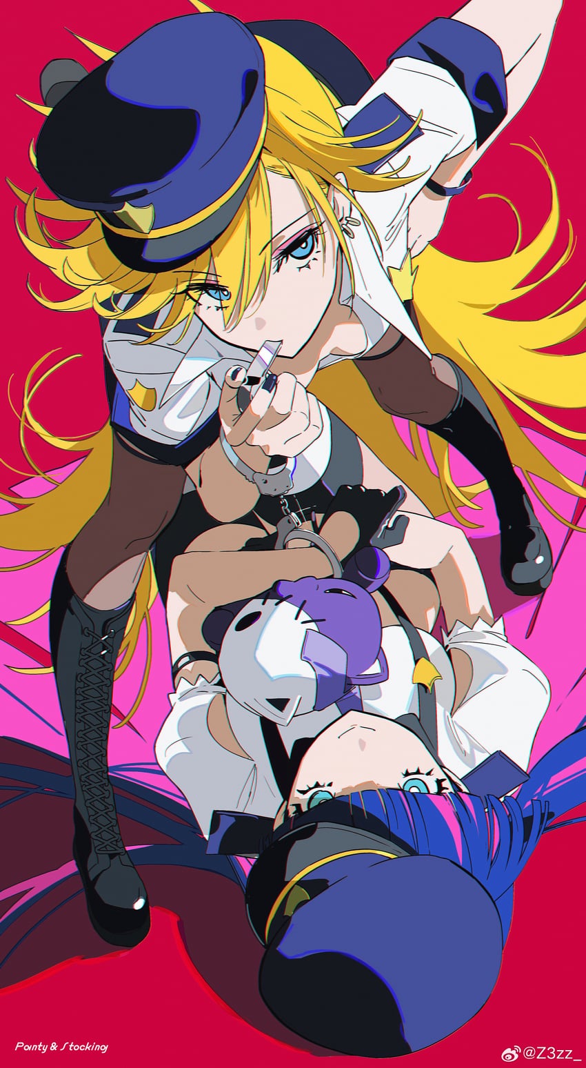 stocking, panty, and honekoneko (panty & stocking with garterbelt) drawn by z3zz4
