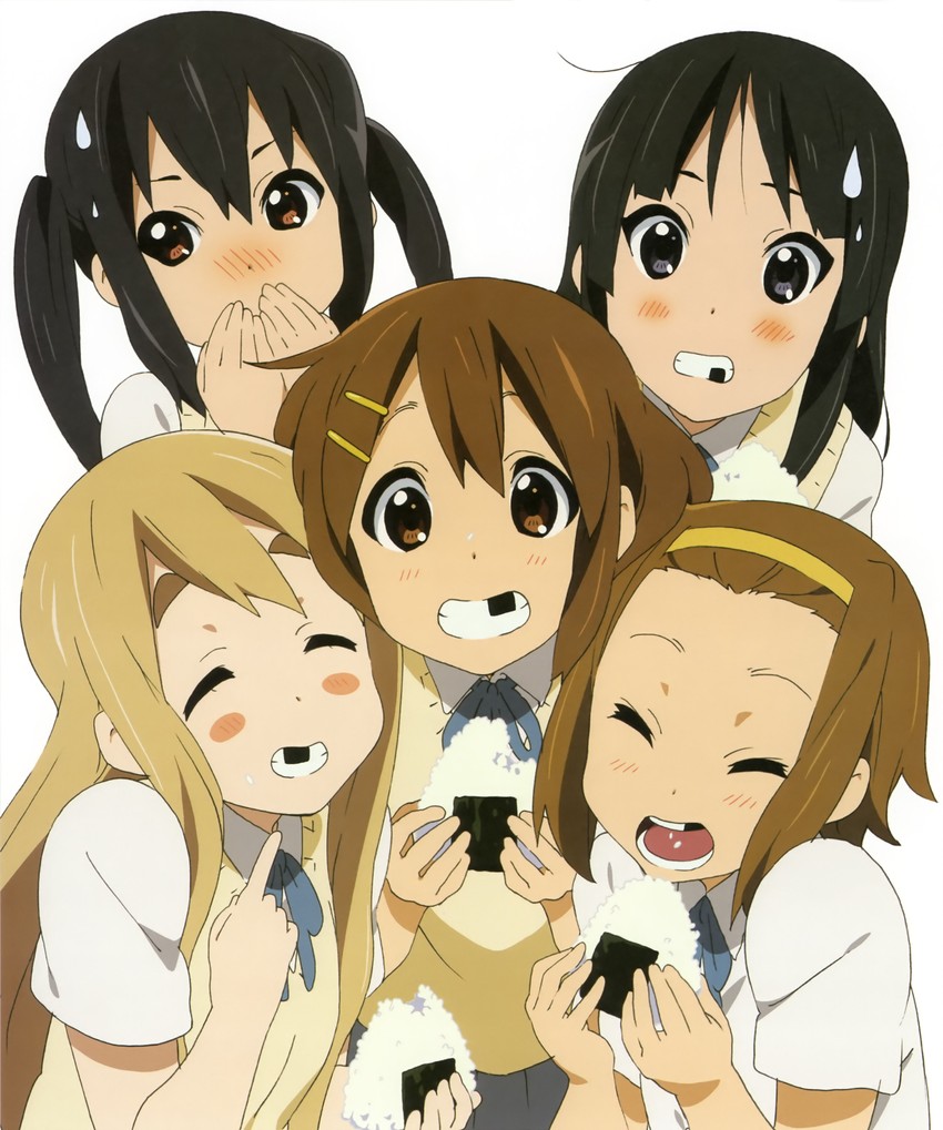 akiyama mio, nakano azusa, hirasawa yui, tainaka ritsu, and kotobuki tsumugi (k-on!) drawn by horiguchi_yukiko