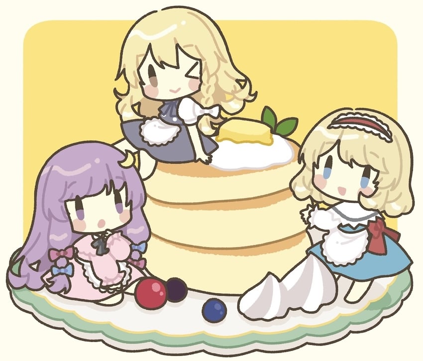 kirisame marisa, alice margatroid, and patchouli knowledge (touhou) drawn by kagome_f