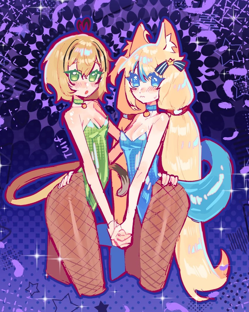 sameko saba and dooby (indie virtual youtuber) drawn by tuiffff