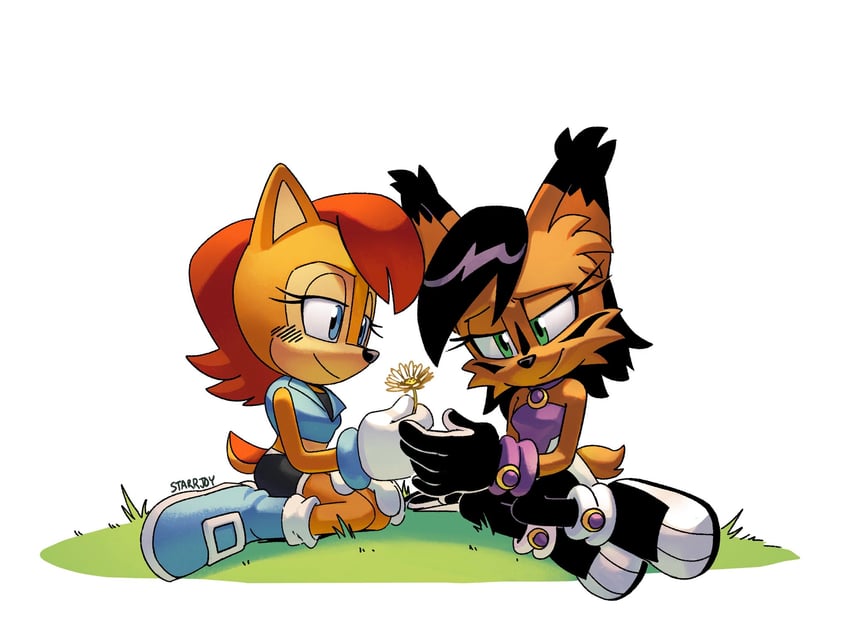 sally acorn, nicole, and nicole the holo-lynx (sonic and 1 more) drawn by starrjoy