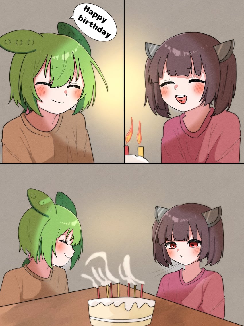 touhoku kiritan and zundamon (voiceroid and 1 more) drawn by haru_maron