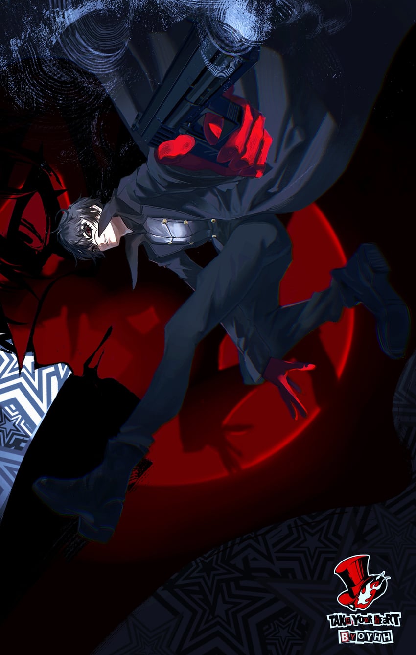 amamiya ren and joker (persona and 2 more) drawn by ouyang_hu_hu