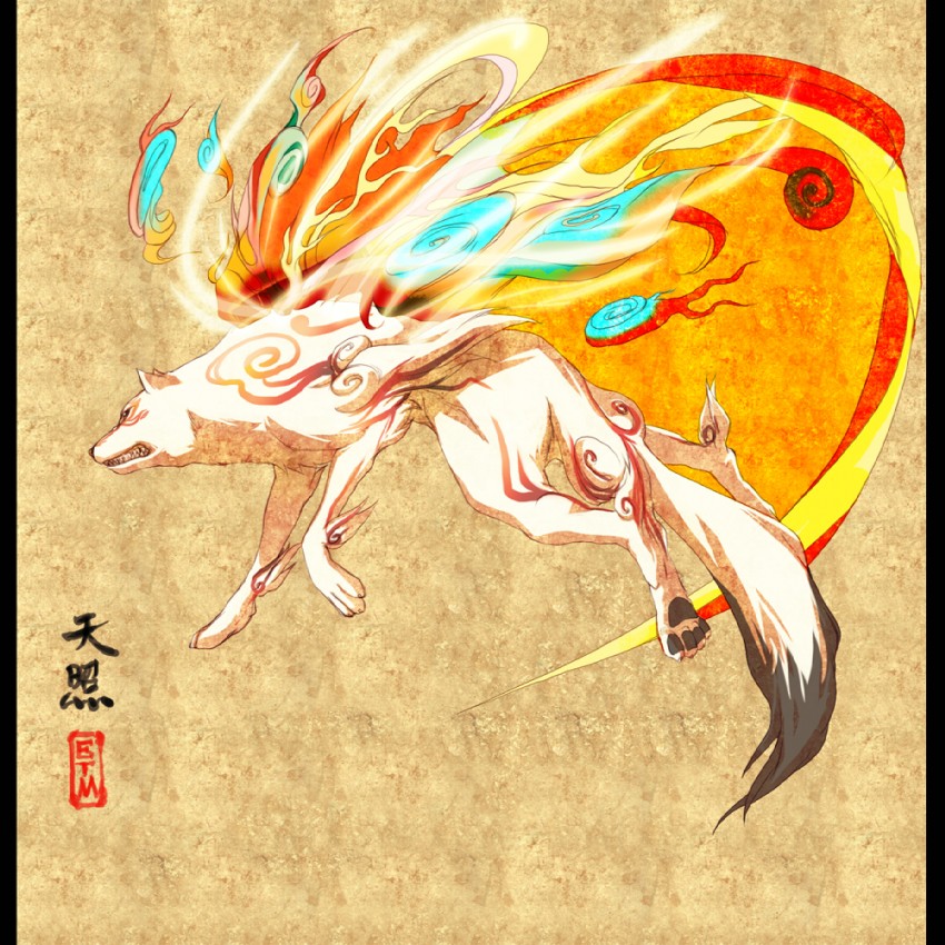 amaterasu (ookami and 1 more) drawn by et.m