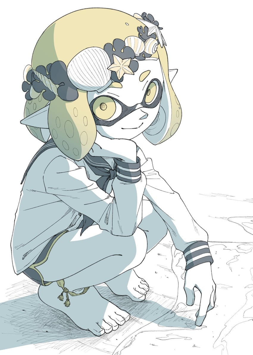 inkling player character and inkling girl (splatoon) drawn by minato_yodaka