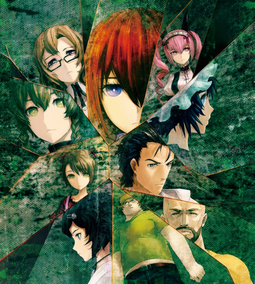 makise kurisu, okabe rintarou, shiina mayuri, amane suzuha, urushibara ruka, and 5 more (steins;gate and 1 more) drawn by huke