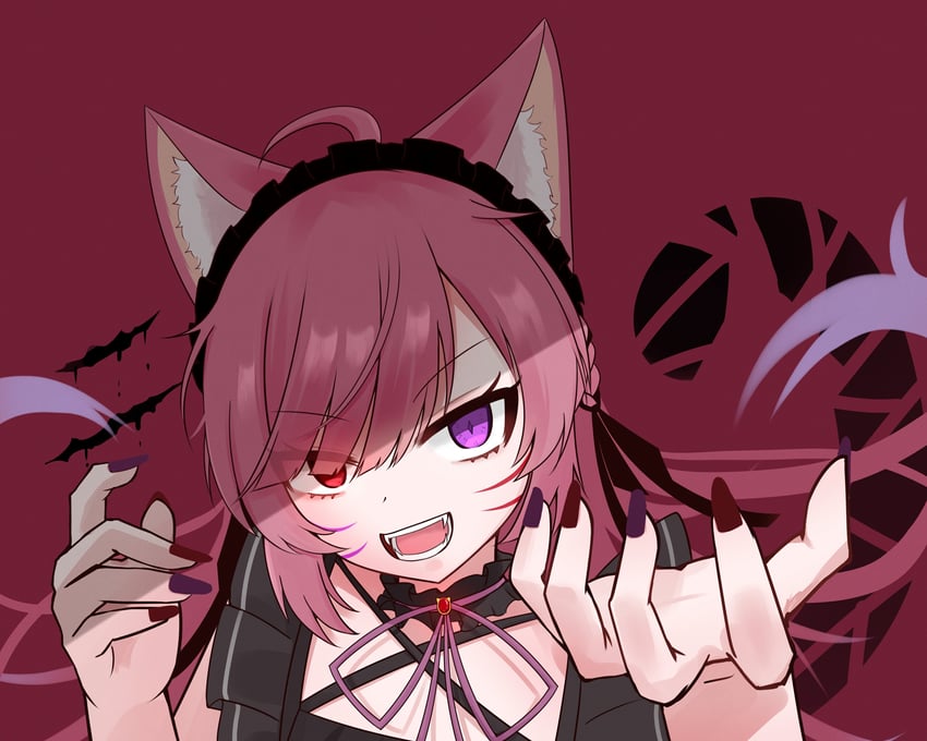 mikeneko (indie virtual youtuber and 1 more) drawn by milk_tea_1993