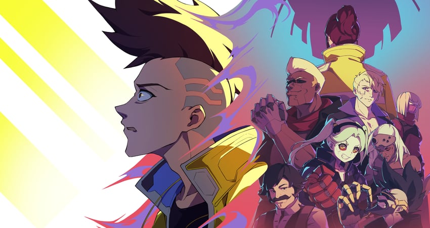 rebecca, david martinez, kiwi, maine, pilar, and 4 more (cyberpunk and 1 more) drawn by jiliang_jiying_yumao