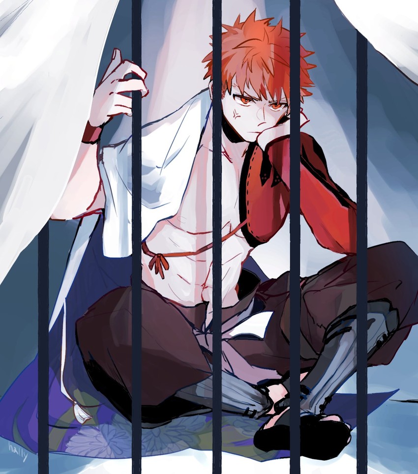 emiya shirou and senji muramasa (fate and 1 more) drawn by hally