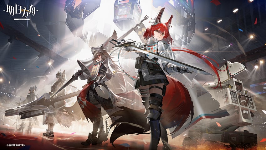 flametail, fartooth, ashlock, wild mane, and justice knight (arknights) drawn by kexue