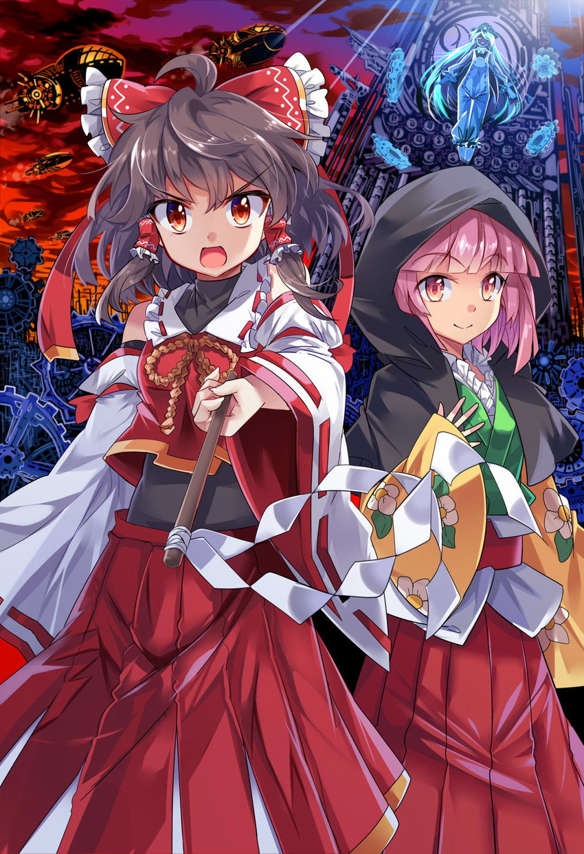 hakurei reimu and hieda no akyuu (touhou) drawn by e.o.