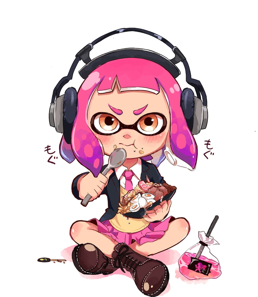 inkling player character and inkling girl (splatoon) drawn by chutaro_gonzade