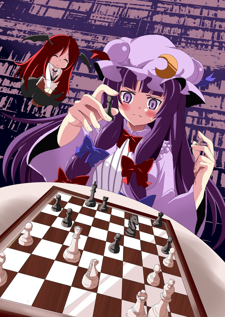 patchouli knowledge and koakuma (touhou) drawn by be_(o-hoho)